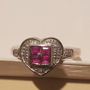 Heart-shaped Ruby Ring